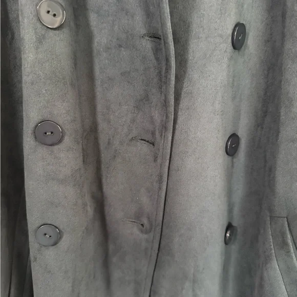 Like New, sᴀᴅɪᴇ & sᴀɢᴇ, Women's Microsuede Trench Coat I Dark Green, sᴍᴀʟʟ